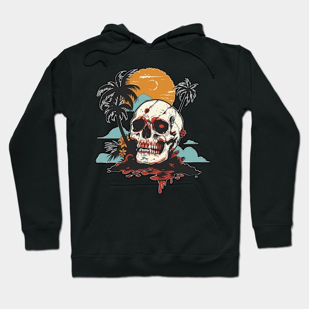 Skull Beach Hoodie by NineBlack